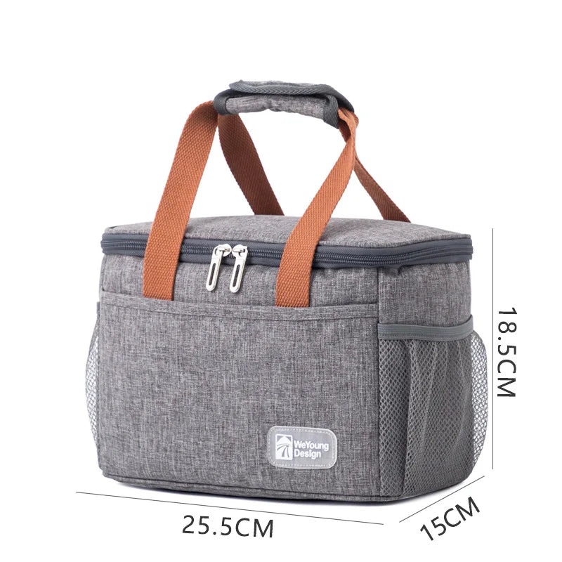 Portable Cooler Bag Picnic Lunch Bag Container Basket Drink Food Delivery Bag Thermal Insulated Lunch Box Work Camping Travel