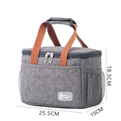Portable Cooler Bag Picnic Lunch Bag Container Basket Drink Food Delivery Bag Thermal Insulated Lunch Box Work Camping Travel