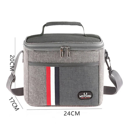 Portable Cooler Bag Picnic Lunch Bag Container Basket Drink Food Delivery Bag Thermal Insulated Lunch Box Work Camping Travel