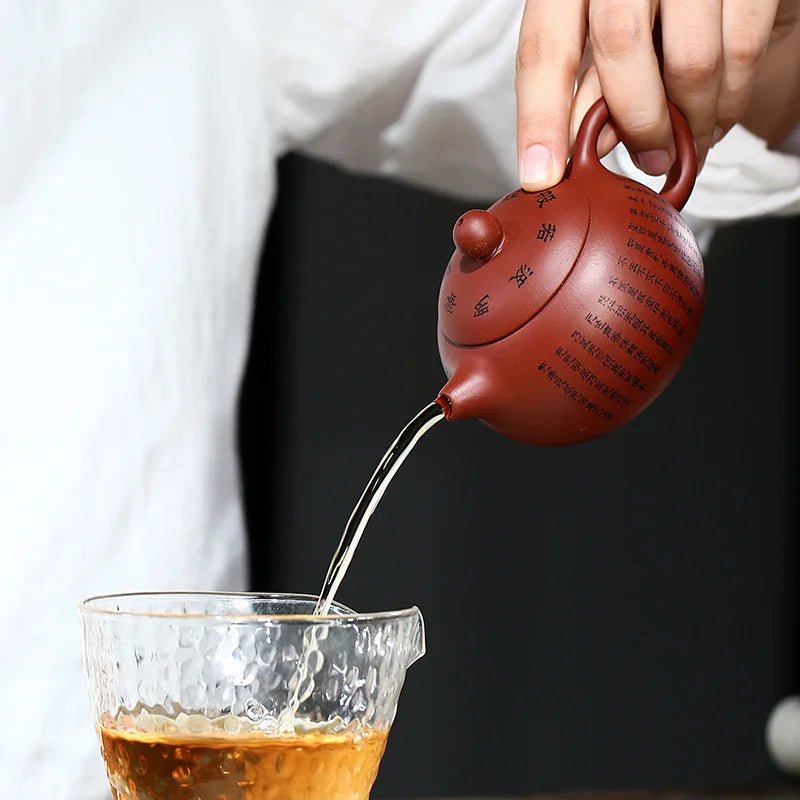 Portable Dahongpao Teaware 150ml Yixing Tea Pot Purple Clay Xishi Teapot Beauty Kettle Handmade Chinese Tea Ceremony Gift