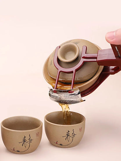 Portable Gaiwan Lid Clip Heat Insulation Tea Kettle Cover Fork with PVC Handle Tea Tools for Kung Fu Service Ceremony Accessory