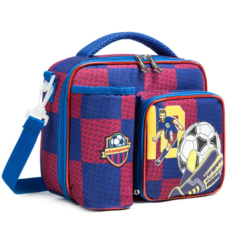 Portable Insulated Lunch Bag for Girls Kids Unicorn Pattern School Lunch Bag with Water Bottle Pocket