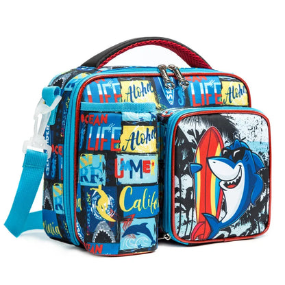 Portable Insulated Lunch Bag for Girls Kids Unicorn Pattern School Lunch Bag with Water Bottle Pocket