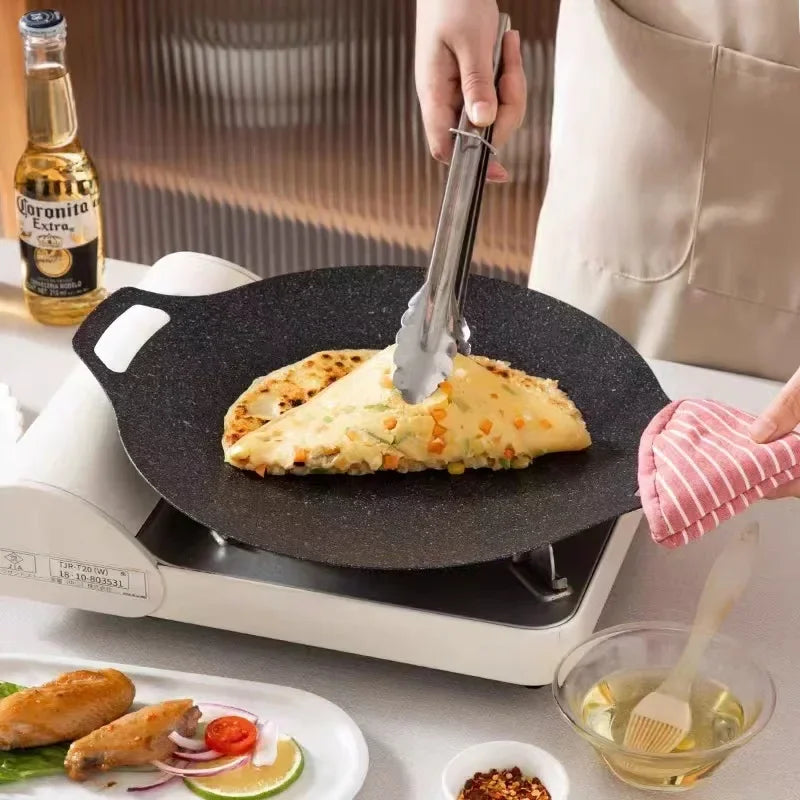 Portable Outdoor Camping Non-stick Pan Kitchen Bakeware Oil Frying Baking Pan Multi-purpose Induction Cooker for Household Tools
