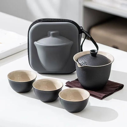 Portable Outdoor Kung Fu Tea Set Green Tea Pots and Cups Set Teacups Coffee Teapot Teeware Teware Coffeeware Teaware Gaiwan Cup