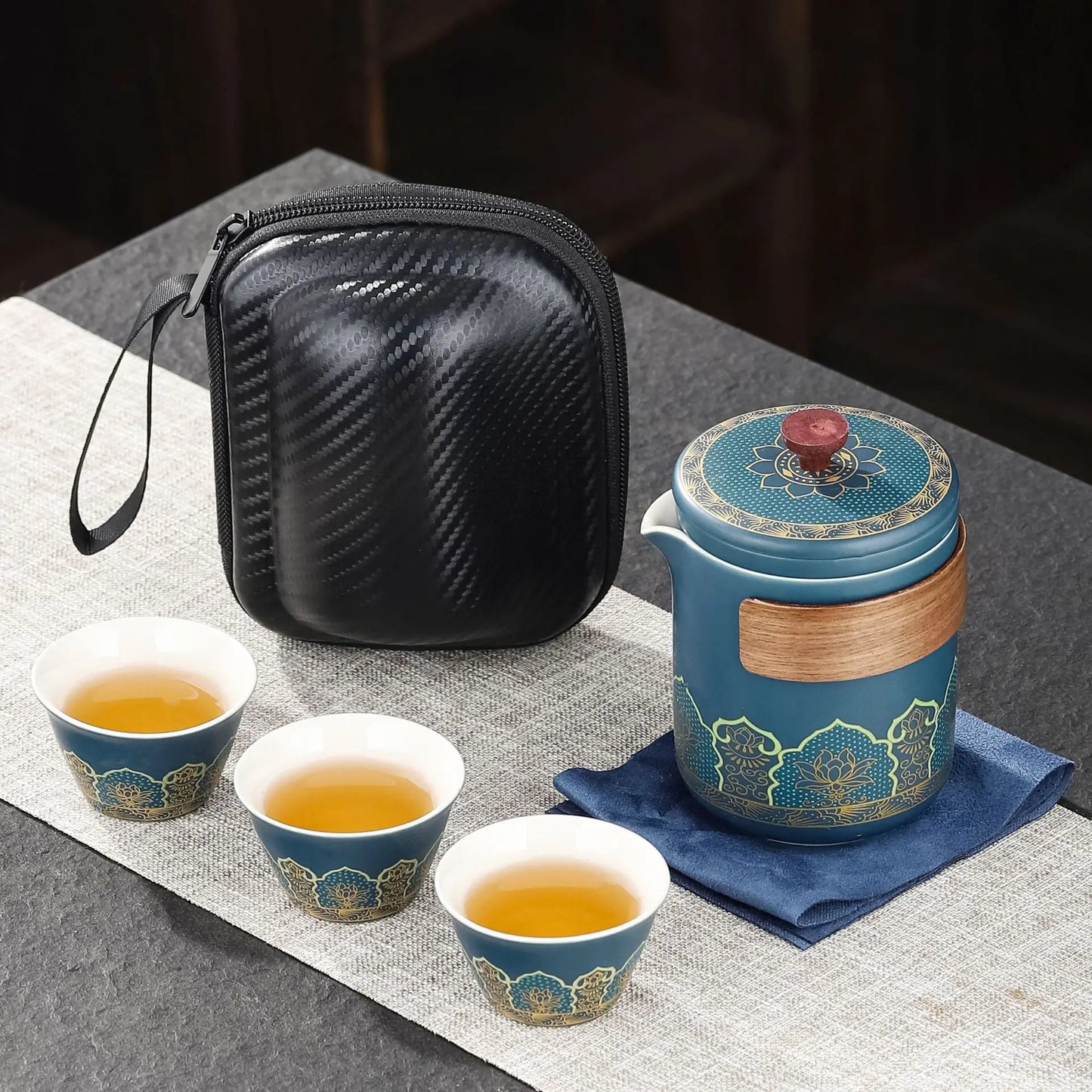 Portable Outdoor Kung Fu Tea Set Green Tea Pots and Cups Set Teacups Coffee Teapot Teeware Teware Coffeeware Teaware Gaiwan Cup