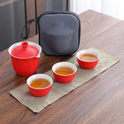 Portable Outdoor Kung Fu Tea Set Green Tea Pots and Cups Set Teacups Coffee Teapot Teeware Teware Coffeeware Teaware Gaiwan Cup
