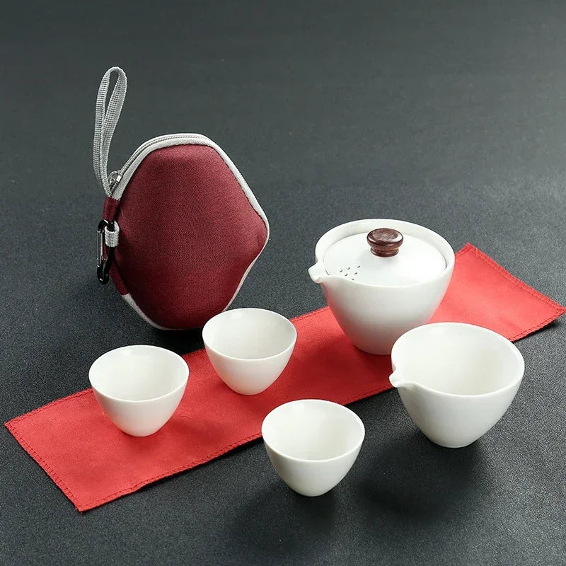 Portable Outdoor Travel Coffee Tea set Teaware With Storage Bag Teapot Teacup Chinese Kung Fu Tea Sets Kettle Coffee Drinkware
