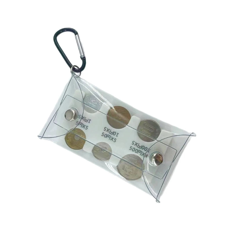 Portable PVC Coin Purse Wallet for Travel Stylish Japanese Clip Money Bag