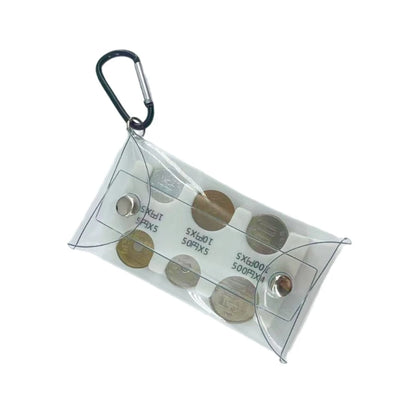 Portable PVC Coin Purse Wallet for Travel Stylish Japanese Clip Money Bag