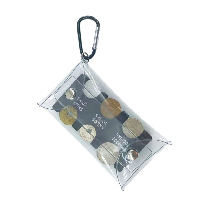 Portable PVC Coin Purse Wallet for Travel Stylish Japanese Clip Money Bag