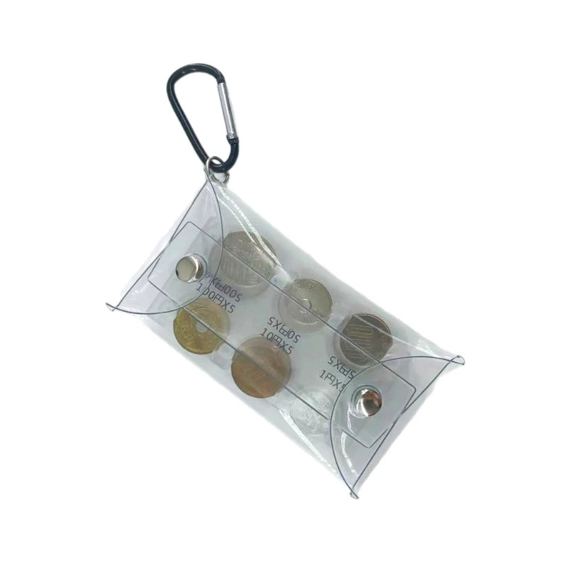 Portable PVC Coin Purse Wallet for Travel Stylish Japanese Clip Money Bag