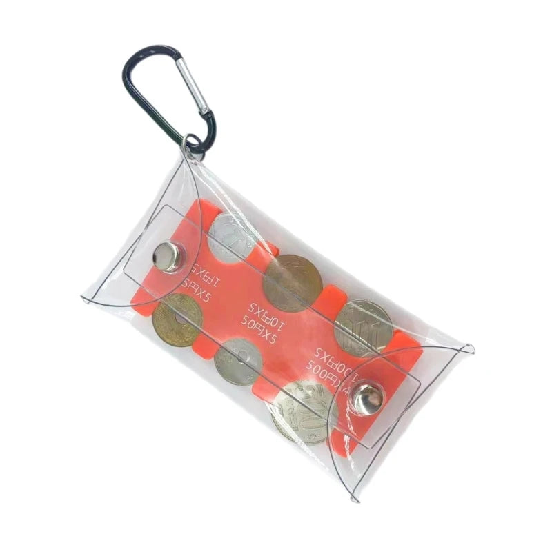 Portable PVC Coin Purse Wallet for Travel Stylish Japanese Clip Money Bag