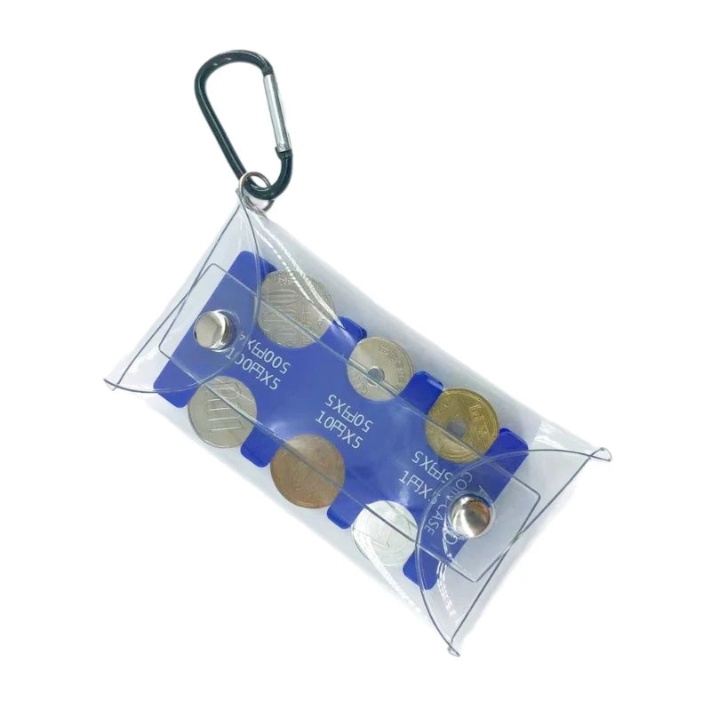 Portable PVC Coin Purse Wallet for Travel Stylish Japanese Clip Money Bag