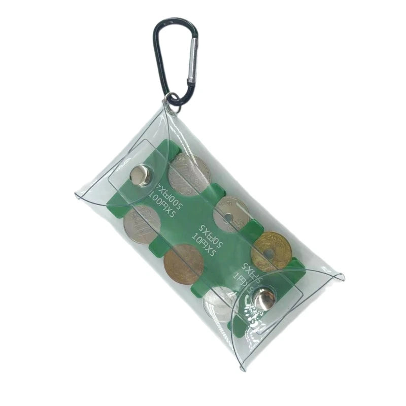 Portable PVC Coin Purse Wallet for Travel Stylish Japanese Clip Money Bag