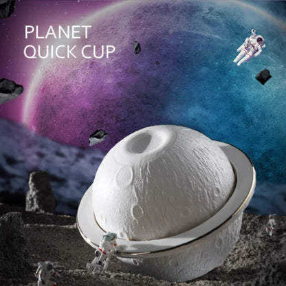 Portable Planet Quick Cup Ceramic Tea Set for One Teacup with 3 Cups Travel Tea Set with Travel Bag Teaware Gift