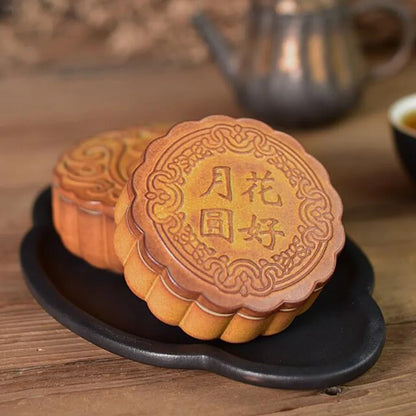 Portable Sealed Pot for Tea, Moon Cake Tea Caddy, Ceramic Travel Pot, Coarse Pottery Storage Jar, Moisture-proof Tea Warehouse