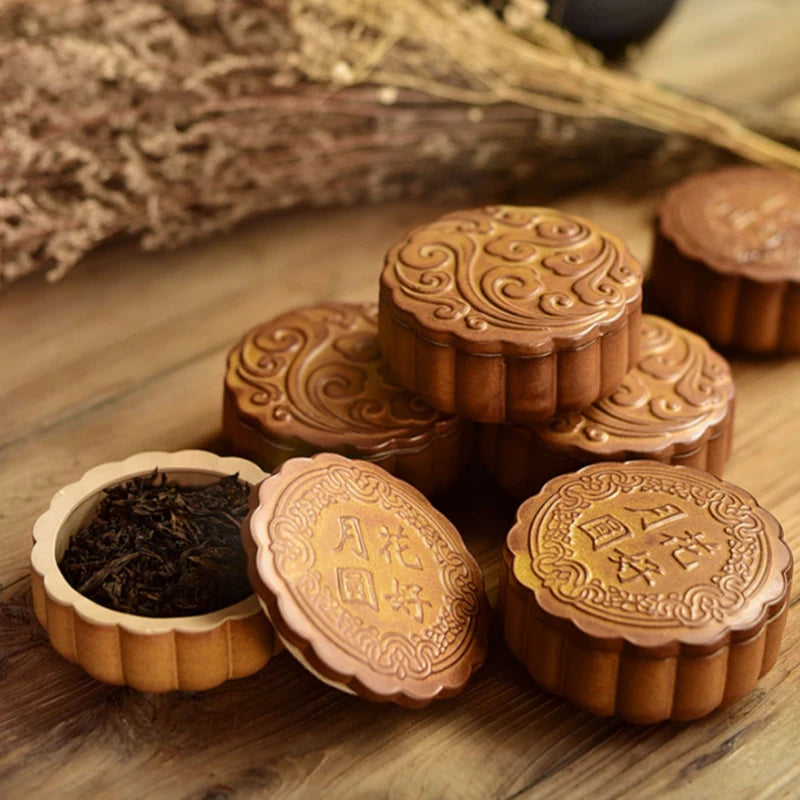 Portable Sealed Pot for Tea, Moon Cake Tea Caddy, Ceramic Travel Pot, Coarse Pottery Storage Jar, Moisture-proof Tea Warehouse