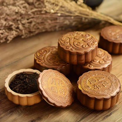 Portable Sealed Pot for Tea, Moon Cake Tea Caddy, Ceramic Travel Pot, Coarse Pottery Storage Jar, Moisture-proof Tea Warehouse