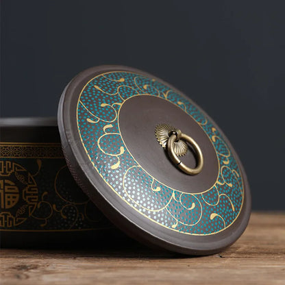 Portable Sealed Tea Caddy Coffee Canister Spice Organizer Purple Clay Tea Jar Tieguanyin Containers Travel Tea Bag Storage Box