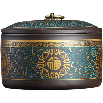 Portable Sealed Tea Caddy Coffee Canister Spice Organizer Purple Clay Tea Jar Tieguanyin Containers Travel Tea Bag Storage Box
