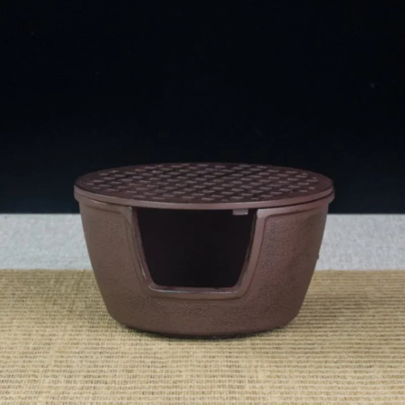 Portable Small Cast Iron Stove Grill Charcoal BBQ Grill TableTop BBQ Retro Tea Oven Heating Stove Holder Teapot Base