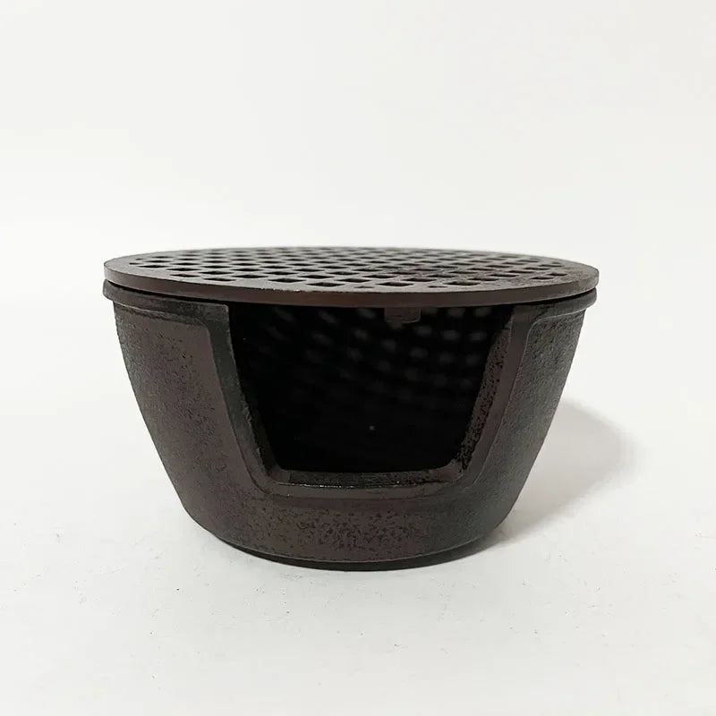 Portable Small Cast Iron Stove Grill Charcoal BBQ Grill TableTop BBQ Retro Tea Oven Heating Stove Holder Teapot Base