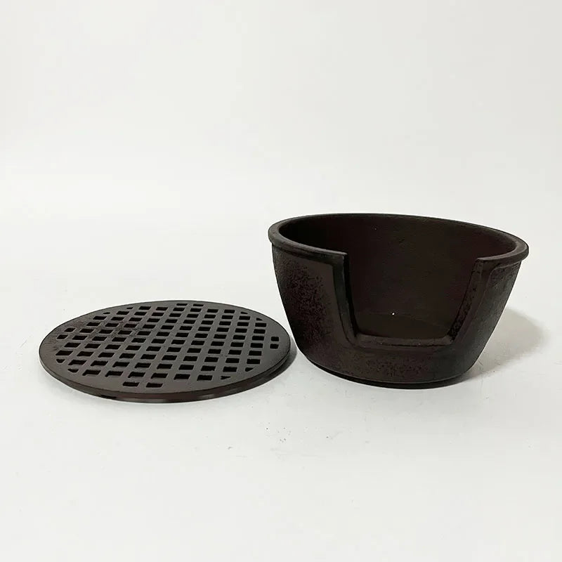 Portable Small Cast Iron Stove Grill Charcoal BBQ Grill TableTop BBQ Retro Tea Oven Heating Stove Holder Teapot Base