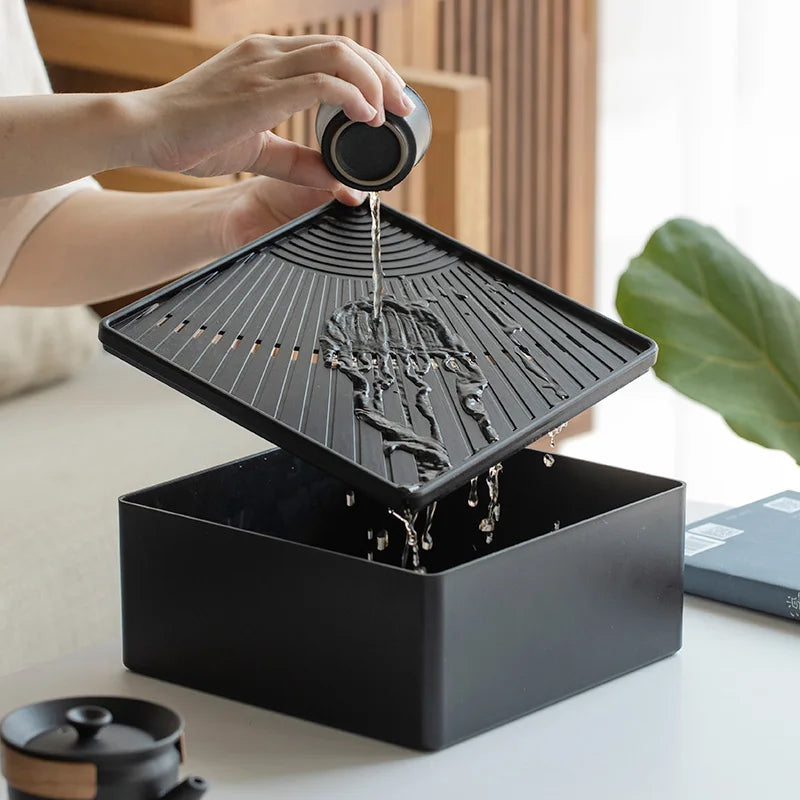 Portable Tea Set Quick Cup Outdoor Teapot Travel Small Set of Storage Box Teaware Kitchen Dining Bar Home Garden