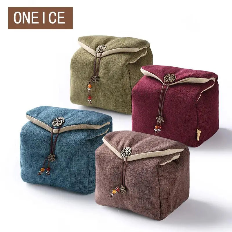 Portable Tea Storage Bag, A Pot of Two Cups Teapot, Travel Bags