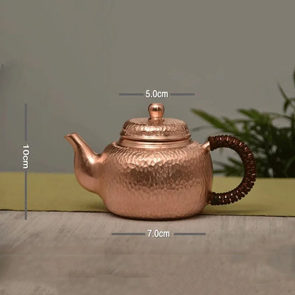 Portable Teapot Tea Set Handmade Small Teapot vintage Coffee Pots Metal Purple Copper Pots Warm Wine Jug Chinese Tea Tools Set