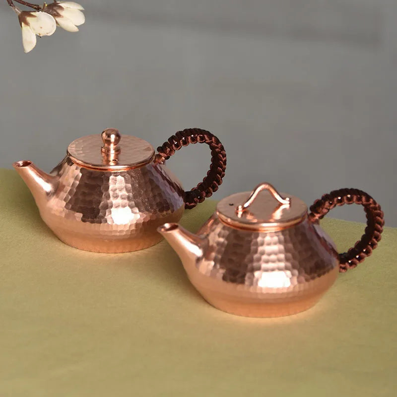 Portable Teapot Tea Set Japanese Small Kettle Copper Coffee Pots Tea Kettle Vintage Handmade Infuser Teapot Metal Teapots Gift