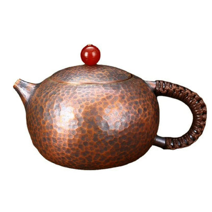 Portable Teapot Tea Set Warm Wine Jug Handmade Antique Burn Kettle Chinese Coffee Pots Dragon Egg Kettle Purple Copper Pots gift