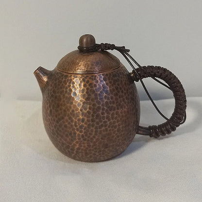 Portable Teapot Tea Set Warm Wine Jug Handmade Antique Burn Kettle Chinese Coffee Pots Dragon Egg Kettle Purple Copper Pots gift