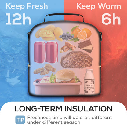 Portable Thermal Lunch Bag Food Box Durable Waterproof Office Cooler Lunch Box Ice Insulated Case Camping Oxford Dinner Bag