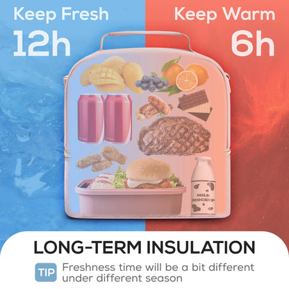 Portable Thermal Lunch Bag for Women Picnic Food Cooler Bags Insulated Case Durable Waterproof Lunch Box for School Children