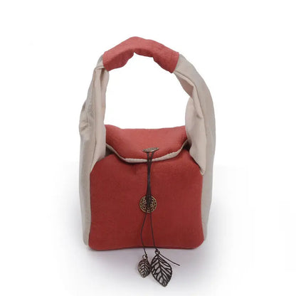 Portable Travel Tea Set Bag, Linen Storage, Teapot, Teacup, Drinkware Accessories, Cloth, Retro, 1 Pot, 4 Cups
