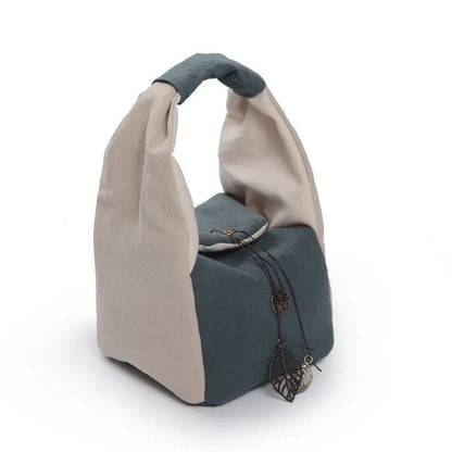 Portable Travel Tea Set Bag, Linen Storage, Teapot, Teacup, Drinkware Accessories, Cloth, Retro, 1 Pot, 4 Cups