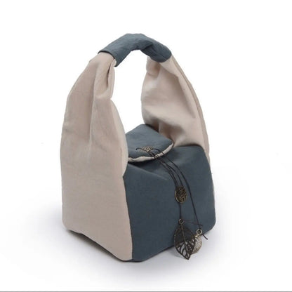 Portable Travel Tea Set Bag, Linen Storage, Teapot, Teacup, Drinkware Accessories, Cloth, Retro, 1 Pot, 4 Cups