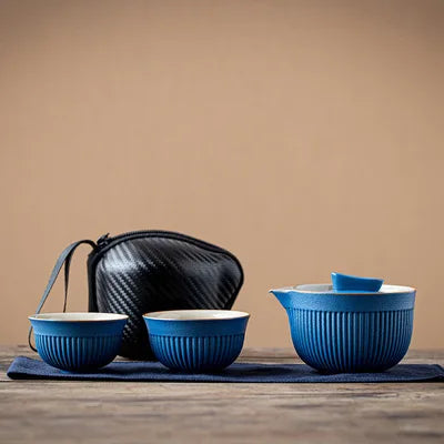 Portable Travel Tea Set  Ceramic Teapot Kettle Quik Pots One pot and two cups Teaware Chinese Drink TeapotsTea Cup