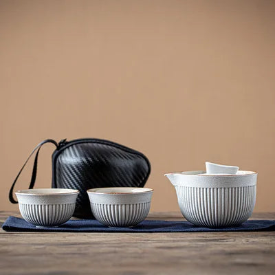 Portable Travel Tea Set  Ceramic Teapot Kettle Quik Pots One pot and two cups Teaware Chinese Drink TeapotsTea Cup