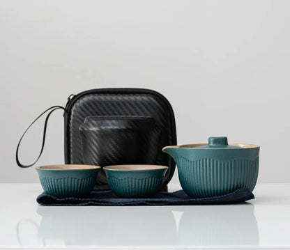 Portable Travel Tea Set Ceramic Teapot Kettle Quik Pots One pot and two cups Teaware Sets Chinese Drink TeapotsTea Cup