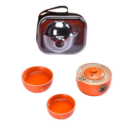 Portable Travel Tea Set Express Cup 1 Teapot 2 Teacups Portable Tea Pot Tea Cup Outdoor Gift Tea Set Ceramic Teapots Gaiwan Cups