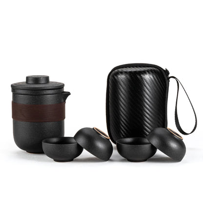 Portable Travel Tea set include 1 Teapot 4 Teacups ,Beautiful and easy teapot kettle,Chinese Ceramic Portable Teaset gaiwan