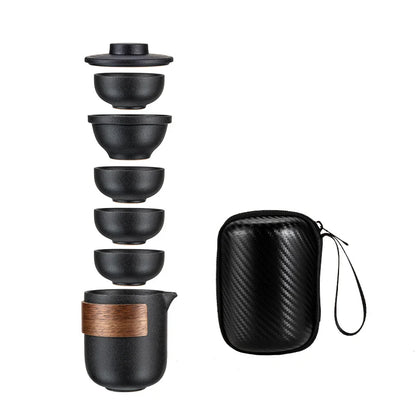 Portable Travel Tea set include 1 Teapot 4 Teacups ,Beautiful and easy teapot kettle,Chinese Ceramic Portable Teaset gaiwan