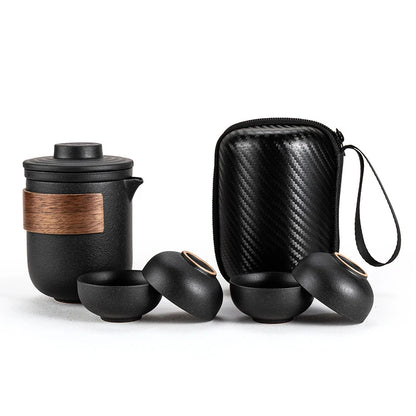 Portable Travel Tea set include 1 Teapot 4 Teacups ,Beautiful and easy teapot kettle,Chinese Ceramic Portable Teaset gaiwan