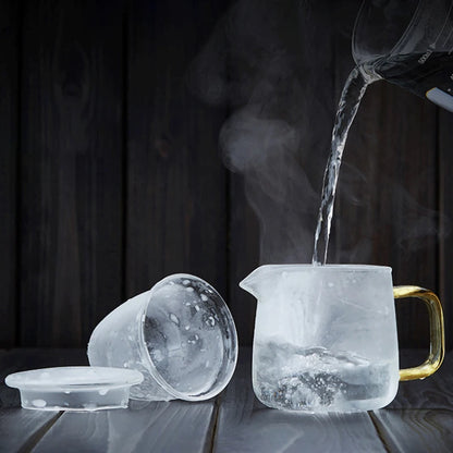 Portable Travel Teapot Set Heat-resistant Glass Teaware Thickened Teacup Water Separation Filter Infuser Safety Package
