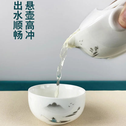Portable Travel Teapots Cups Porcelain Gaiwan Chinese Kung Fu Tea Ceremony Teawear Set  Business Gift Tureen 160ML