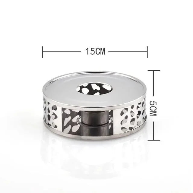 Portable Warmer Tea Holder Durable Stainless Steel Candle Warmer Tea Light Holder Trivets Coffee Warmer Heating Base Teapot Hold