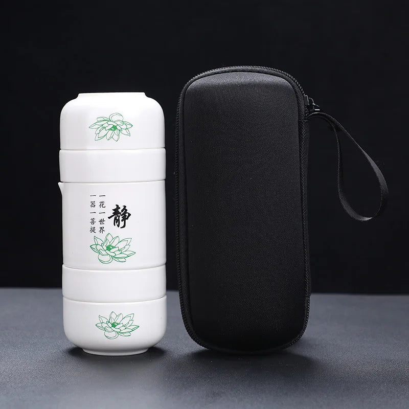 Portable one pot four cups simple teapot teacup ceramic travel small pot tea kung fu tea set Free shipping